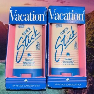 Vacation Super Stick SPF 45 Face Sunscreen Stick Set of 2 Broad Spectrum 0.7oz